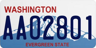WA license plate AAO2801