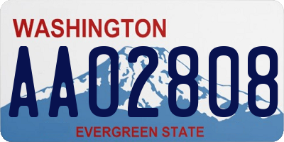 WA license plate AAO2808