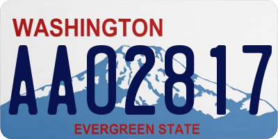 WA license plate AAO2817
