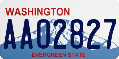 WA license plate AAO2827