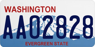 WA license plate AAO2828