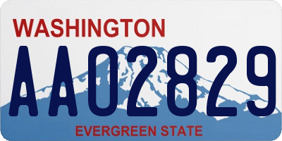 WA license plate AAO2829