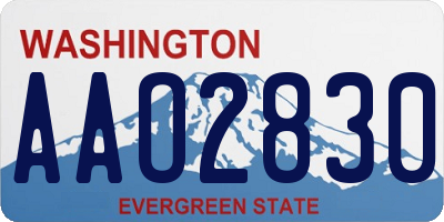 WA license plate AAO2830