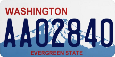 WA license plate AAO2840