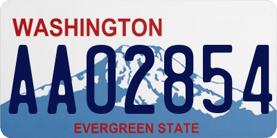 WA license plate AAO2854