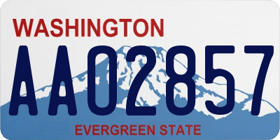 WA license plate AAO2857