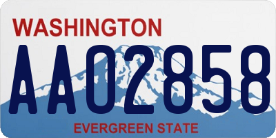WA license plate AAO2858