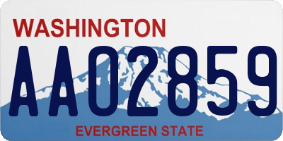 WA license plate AAO2859