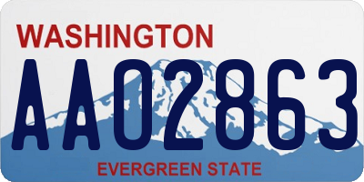 WA license plate AAO2863