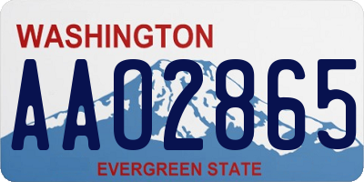 WA license plate AAO2865