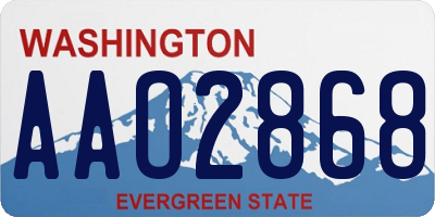 WA license plate AAO2868