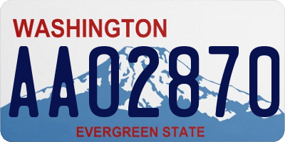 WA license plate AAO2870