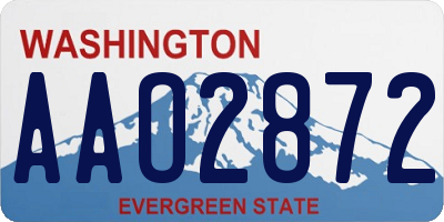 WA license plate AAO2872