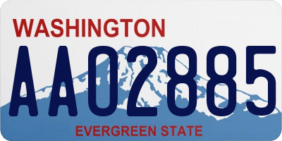 WA license plate AAO2885