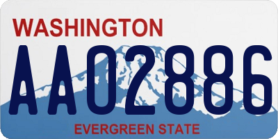 WA license plate AAO2886