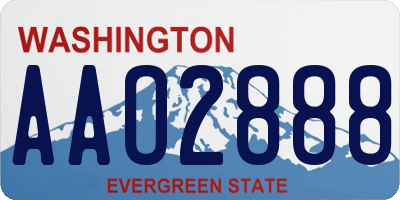 WA license plate AAO2888