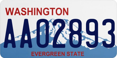 WA license plate AAO2893
