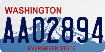 WA license plate AAO2894