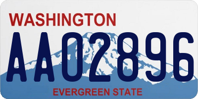 WA license plate AAO2896