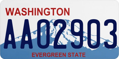 WA license plate AAO2903