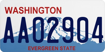 WA license plate AAO2904