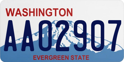 WA license plate AAO2907