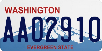 WA license plate AAO2910