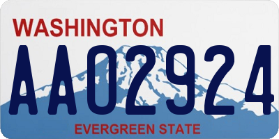 WA license plate AAO2924