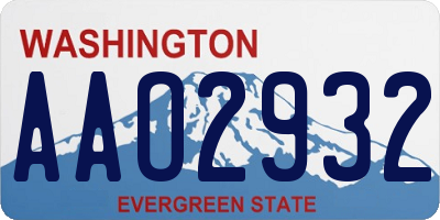WA license plate AAO2932