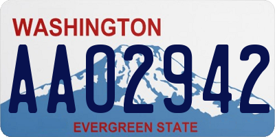 WA license plate AAO2942
