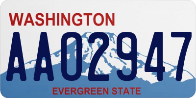 WA license plate AAO2947