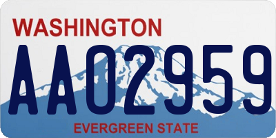 WA license plate AAO2959