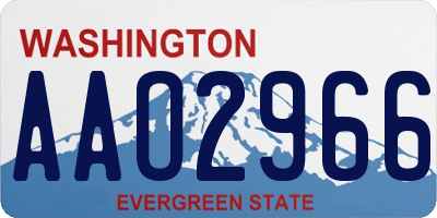 WA license plate AAO2966