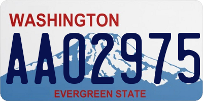 WA license plate AAO2975