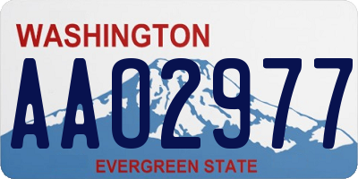 WA license plate AAO2977
