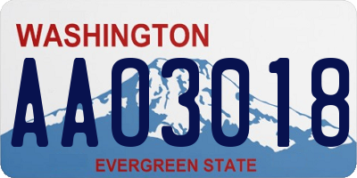 WA license plate AAO3018