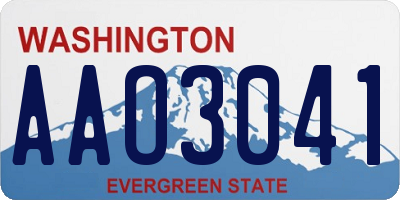 WA license plate AAO3041