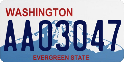 WA license plate AAO3047