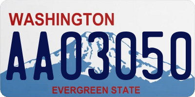 WA license plate AAO3050