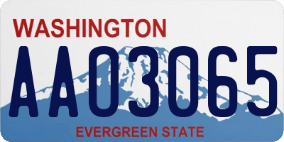 WA license plate AAO3065