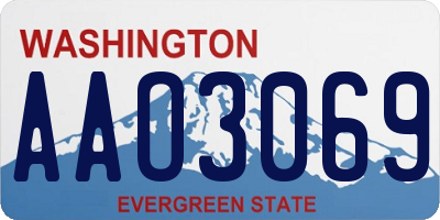 WA license plate AAO3069
