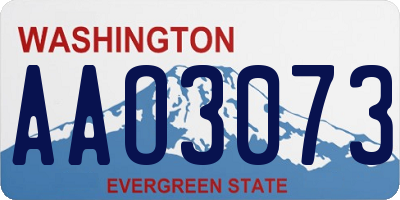WA license plate AAO3073