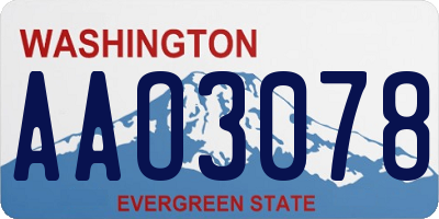 WA license plate AAO3078