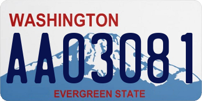 WA license plate AAO3081