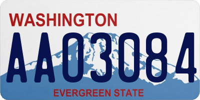 WA license plate AAO3084
