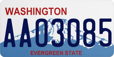 WA license plate AAO3085