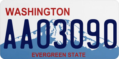 WA license plate AAO3090