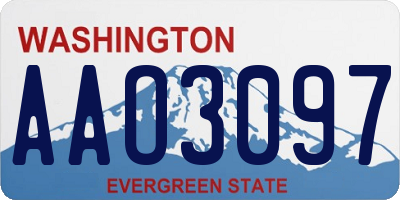 WA license plate AAO3097