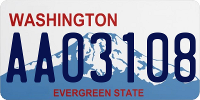 WA license plate AAO3108