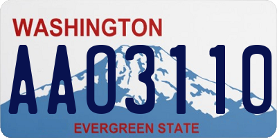 WA license plate AAO3110